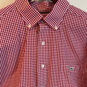 Vineyard Vines Tucker Shirt Red Gingham Print Green Whale Sz XL-Christmas Shirt